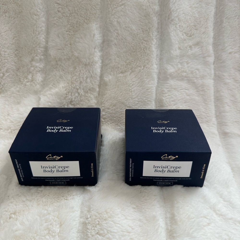 City Beauty InvisiCrepe Body Balm Scented Skin Smoothing Tx  5 oz each lot of 2